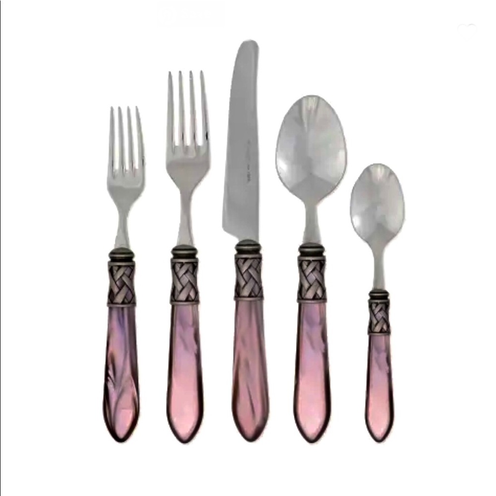 Bugatti Aladdin for Vietri Matte finish rare Lilac Flatware 30 pcs.Open box$900